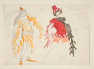 Dansere, kostumeskitse til Henry Irving af Edwin Austin Abbey