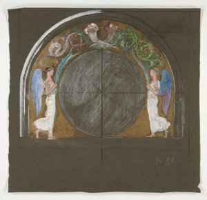 Design til vinduesdekoration til statens hovedstadsbygning i Harrisburg, Pennsylvania, 1902-1911 (fuldført af John Singer Sargent) af Edwin Austin Abbey