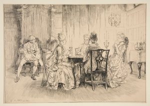 Dining Scene - illustration til Austin Dobson af Edwin Austin Abbey