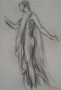 Tidlig figurundersøgelse for af Edwin Austin Abbey