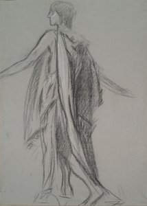 Tidlig figurundersøgelse for af Edwin Austin Abbey