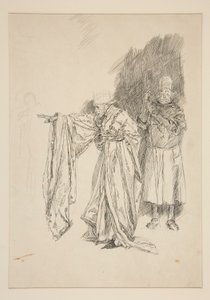 Tidlig undersøgelse for King - Act II, Scene III, All af Edwin Austin Abbey