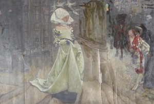 Figurstudie, muligvis for Margaret og Faust af Edwin Austin Abbey