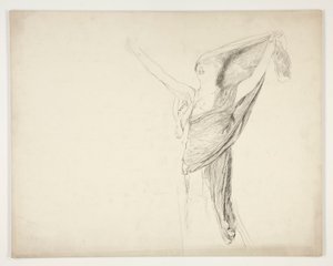 Figur i en toga, skitse til et uidentificeret Shakespeare-skuespil af Edwin Austin Abbey