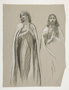 Figurstudier til The Golden Tree(?), fra The Quest of the Holy Grail (en serie på femten malerier til Boston Public Library, færdiggjort i 1901) af Edwin Austin Abbey