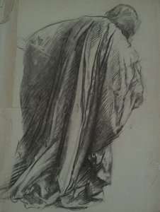 Figurstudie for Galahad i af Edwin Austin Abbey