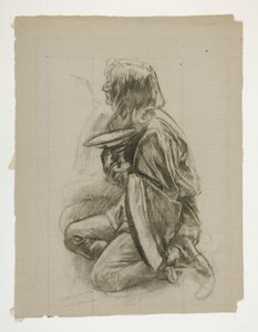 Figurstudie for kong Arthur af Edwin Austin Abbey