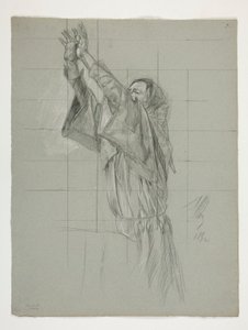 Figurstudie for kong Arthur af Edwin Austin Abbey