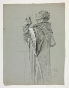 Figurstudie for kong Arthur af Edwin Austin Abbey
