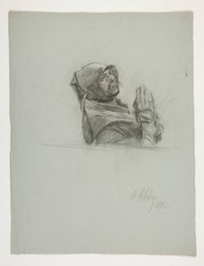Figurstudie for kong Arthur af Edwin Austin Abbey