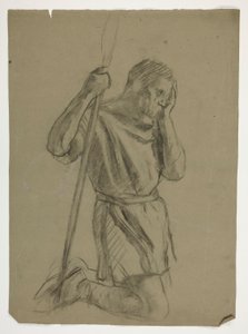 Figurstudie for kong Arthur af Edwin Austin Abbey