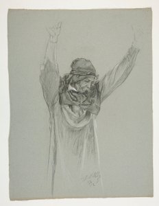 Figurstudie for kong Arthur af Edwin Austin Abbey