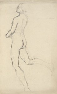 Figurstudie for The Hours (15:00) - vægmaleri i State Capitol-bygningen i Harrisburg, Pennsylvania, 1902-1911 (fuldført af John Singer Sargent) af Edwin Austin Abbey