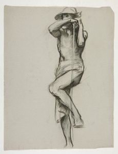 Figurstudie for The Spirit of Vulcan, Genius of the Workers in Iron and Steel, capitol rotunda, Harrisburg, Pennsylvania af Edwin Austin Abbey