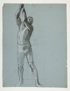 Figurstudie for The Spirit of Vulcan, Genius of the Workers in Iron and Steel, capitol rotunda, Harrisburg, Pennsylvania af Edwin Austin Abbey