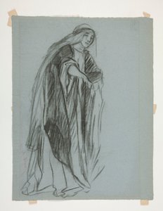 Figurstudie for the Castle of the Maidens(?), fra The Quest of the Holy Grail (en serie på femten malerier til Boston Public Library, færdiggjort i 1901) af Edwin Austin Abbey