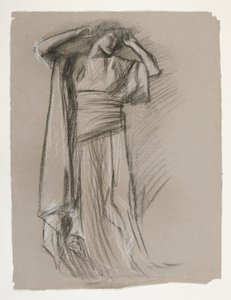 Figurstudie for the Castle of the Maidens(?), fra The Quest of the Holy Grail (en serie på 15 malerier til Boston Public Library, færdiggjort i 1901) af Edwin Austin Abbey