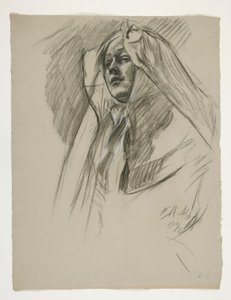 Figurstudie for Galahads barndom, fra The Quest of the Holy Grail (en serie på 15 malerier til Boston Public Library, færdiggjort i 1901) af Edwin Austin Abbey