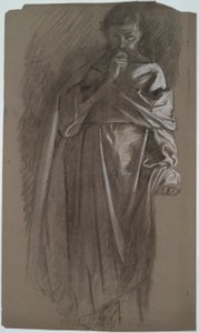 Figurstudie, mand med kjole af Edwin Austin Abbey