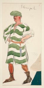 Fiskehandler, kostumeskitse til Henry Irving af Edwin Austin Abbey