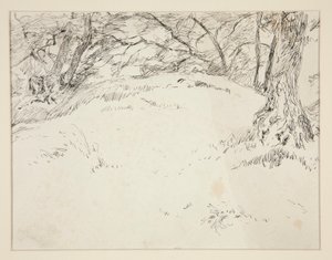 Skovscene af Edwin Austin Abbey