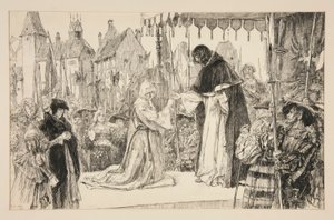 Isabella og hertugen - V. akt, scene I, mål for mål af Edwin Austin Abbey
