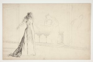 Juliet in hall, fra Romeo og Julie af Edwin Austin Abbey