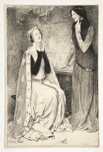 Katherine og Alice - Akt III, Scene V, Kong Henry V af Edwin Austin Abbey
