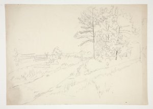 Landskab med vej igennem af Edwin Austin Abbey