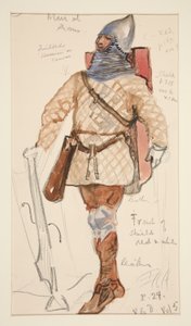 Man of Arms, kostumeskitse til Henry Irving af Edwin Austin Abbey