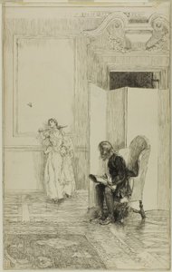 Krydsede nu et spejls ansigt af Edwin Austin Abbey