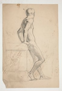 Studie af nøgen mandlig figur, livsklasse af Edwin Austin Abbey
