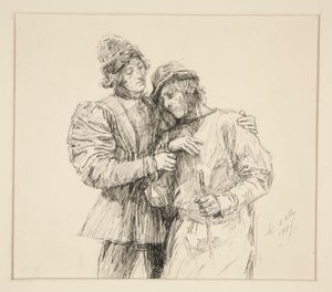 Orlando og Adam, illustration til akt II, Scene iv, As You Like It af Edwin Austin Abbey