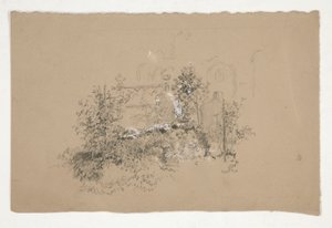 Tilgroet have(?) kirkegård(?) af Edwin Austin Abbey