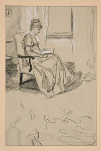 Portræt af Mrs. Abbey, læser af Edwin Austin Abbey