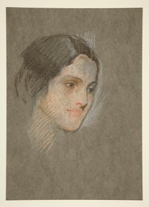 Portræt af en uidentificeret kvinde af Edwin Austin Abbey