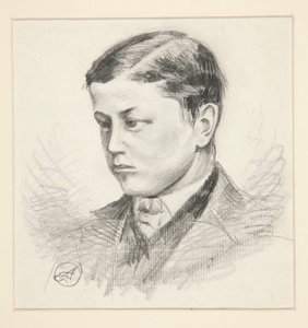 Portræt af en uidentificeret ung dreng af Edwin Austin Abbey