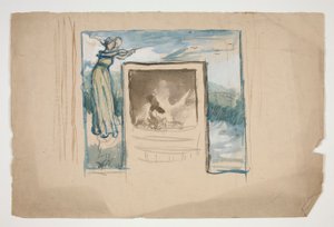 Foreløbig skitse til en flisepejseindfatning af Edwin Austin Abbey