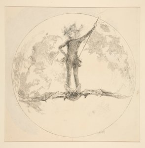 Puck, illustration til 2. akt, Scene II, En skærsommernat af Edwin Austin Abbey