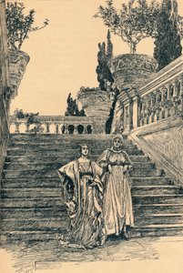 Scene fra Much Ado about Nothing, c1890 af Edwin Austin Abbey