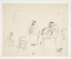 Ark med figurstudier af Edwin Austin Abbey