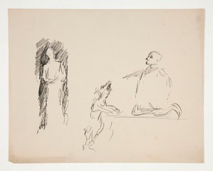 Ark med figurstudier af Edwin Austin Abbey