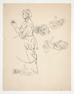 Ark med undersøgelser af Edwin Austin Abbey