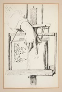Skitse til Ex Libris: M.G. & E.A. Abbey af Edwin Austin Abbey