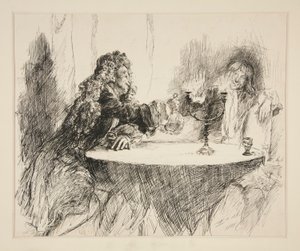 Skitse til The Noble Patron af Edwin Austin Abbey