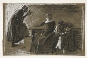 Skitse til et uidentificeret Shakespeare-skuespil af Edwin Austin Abbey