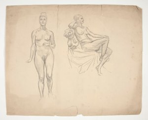 Skitse af en model i to stillinger af Edwin Austin Abbey
