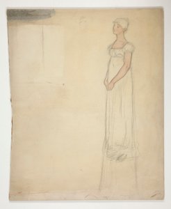 Skitse af en kvinde - kostumestudie til et teaterstykke? af Edwin Austin Abbey