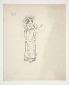 Skitse af en kvinde - uidentificeret illustration af Edwin Austin Abbey