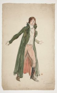 Skitse af en ung mand - studie til illustration til et teaterstykke? af Edwin Austin Abbey